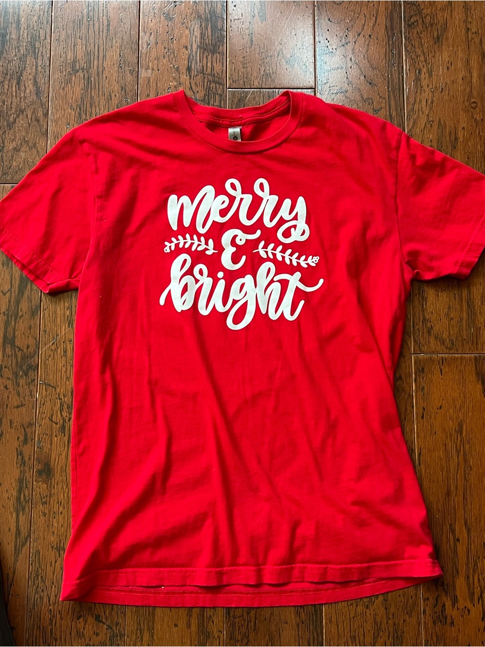 Merry & Bright Red Holiday Tee - Women's Short Sleeve